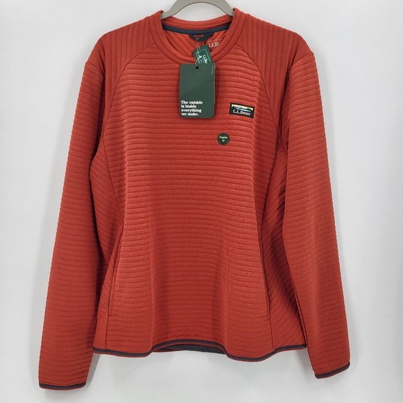 L.L. Bean Other - L.L. Bean Ribbed Crewneck Pullover Men’s Size M REG Orange Slightly Fitted